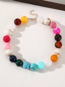 NAIZHU 1/4 buah Kalung Manik-Manik Besar Gaya Bohemian untuk Wanita, Cocok untuk Pemakaian Sehari-hari, Liburan, dan Hadiah - MultiWarna - View 12
