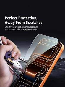3-Pack Full Coverage Tempered Glass Screen Protector, Anti-Collision Anti-Scratch, Smooth Surface, Easy Installation, Crystal Clear, Smooth Touch, 9H Hardness, Compatible With Phone Cases, Compatible With IPhone Ultra/18 Pro Max/18 Pro/18/17e/17 Pro Max/17 Pro/17 Air/17/16 Pro Max/16 Pro/16 Plus/16/15 Pro Max/15/14/13/12/11 And Other Models, Compatible With IPhone Screen Protector - Clear - View 4