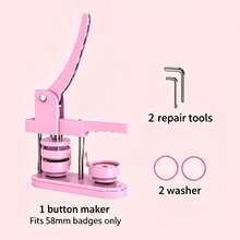 Button Maker Machine 58mm - (3rd Generation) No Installation Required 58mm(2.25 Inch) DIY Badge Button Maker Machine, Comes With 100pcs Button Parts & Images & Round Cutter - Multicolor - View 29