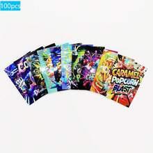 100Pcs Resealable Zip Lock Mylar Bags - Smell Proof Reusable Plastic Pouches For Gift Small Items Storage, Party Favor Packaging, Laser Holographic Foil Pouch - Multicolor - View 5