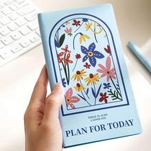 New Floral Blank Notebook, Portable Daily Planner, Fresh Pocket Notebook, Suitable For Office, Home, School, Office Assistant, Back To School Essential. School Supplies - A6 - View 5