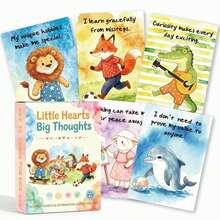 30 PC German Version/One Size English Version Children's Psychological Suggestion Cards, Watercolor Animal Theme Positive Mindset Flash Cards, Children's Inspirational Encouragement Cards, For Daily Emotional Learning, Home Education, Gift Giving - Multicolor - View 3