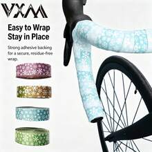 VXM Gradient Color Anti-Slip Wear-Resistant Snowflake Print Road Bike Handlebar Tape, Shock-Absorbing Breathable Comfortable Handlebar Wrap Tape With Bicycle Riding End Caps - Multicolor - View 7