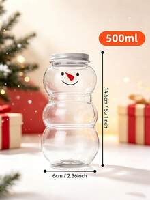 1/3/6Pcs Christmas Snowman Mason Jars, Festive Holiday Decor,Suitable For Christmas Party Favors, Candies, Beverage Storage, Small Snacks, Table Decorations, And Gift Displays Halloween,DIY Decorations And Party Favor Containers - Multicolor - View 6