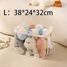 Transparent Zipper Doll Storage Box, Portable Visible Organizer Bin, Suitable For Plush Toys, Baby Supplies, Children's Miscellaneous Items - Multicolor - View 11