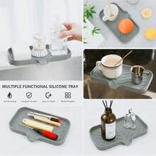 1pc Soap And Sponge Storage Tray, Not Suitable For Food Contact; Suitable For Kitchen Sink Countertop Storage - A - View 4