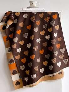 1pc Mixed‑Pattern Heart Jacquard Thick Scarf 65*180cm, Polyester Faux Cashmere Fall Winter Shawl For Travel Party Outing Wear As Scarf Shawl Head Wrap - Multicolor - View 15
