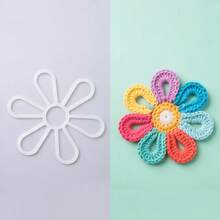 Woven Plastic Templates, Hexagonal Flower Shapes In Various Sizes, Suitable For Clothing, Bags, Cushions And Other Handmade Crafts - Multicolor - View 6