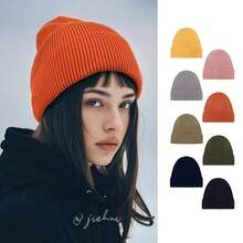 4pcs Unisex Beanie Hat Set, Hip Hop Streetwear Fisherman Skull Cap, Casual Slouchy Style Skull Cap, Grapefruit Color, Autumn/Winter - Multicolor - View 4