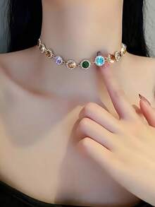 1件女款項鍊 正式場合項圈式項鍊 - 彩色 - 查看 1