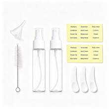 18pcs Travel Toiletry Bottles Set, Silicone Leak-Proof Refillable Cosmetic Containers, Includes Transparent Storage Bag, Funnel And Stickers, Portable Travel Essentials, Suitable For Airplane Carry-On, Vacation And Gym - Multicolor - View 18