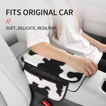 1PC Plush Animal Pattern Car Armrest Pad, Soft & Comfortable, No Storage Pocket/Dual Storage Pocket Design Optional, Elastic Easy Installation, Car Interior Accessory, Suitable For Most Vehicles - Multicolor - View 6