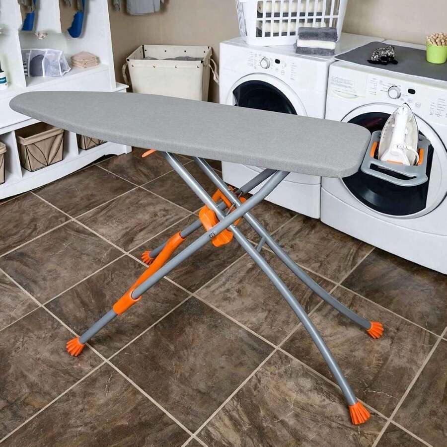 1pc Blue Leaf Pattern Ironing Board Cover | Polyester Material, Heat Resistant, Elastic Edge, Easy To Install, Machine Washable, Fits Most Ironing Board Sizes, Cover Only