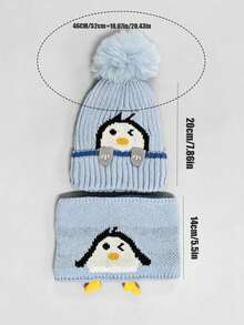 Infant & Toddler Knitted Hat And Scarf Set, Warm And Comfortable, Suitable For Boys And Girls Aged 1-5, For Autumn And Winter - Multicolor - View 11