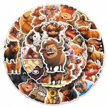50 Cartoon Highland Cow Graffiti Stickers, Creative Motorcycle Stickers, Suitable For Cars, Laptops, Phone Cases, Suitcases, Skateboards, Helmets, Bicycles, Etc - Multicolor - View 3