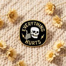 Gothic Skeleton Sarcastic Quote Enamel Pin,Fashion Metal Decorative Pins For Backpack Bag Jacket Clothing, Perfect Gift For Men Women Friends - Multicolor - View 8