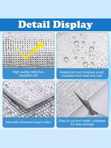 Upgraded Double-Sided Aluminum Foil EPE Insulation Roll, Thickened Reflective Thermal & Sound Barrier, Moisture-Resistant, Easy-To-Cut DIY Insulation Mat For Roofs, Walls, Garages & RVs - Embossed Foil - View 3