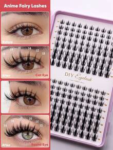 512/384pcs Fairy Cluster C-Curl Cartoon False Eyelashes 8-16mm Thin Natural Lash Extensions DIY Cluster False Eyelashes Easy To Wear Reusable Suitable For Daily Makeup - View 5
