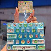 1 buah Mainan Fidget Keyboard Mini 26-Grid Motif Bunga Lucky 100%, Mainan Sensorik Tutup Tombol Transparan Motif Bunga Semanggi Kawaii, Liontin Gantungan Tas Manik-manik, Mainan Penghilang Stres untuk Remaja Perempuan - MultiWarna - View 10