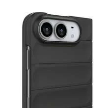 Compatible With Iphone 18 Duo Foldable Phone Case New Phantom Shield Airbag Shockproof Silicone Soft Shell Horizontal Stripe Full Coverage Multi-Angle Lens Protection Cover Multiple Colors Unisex - Black - View 2