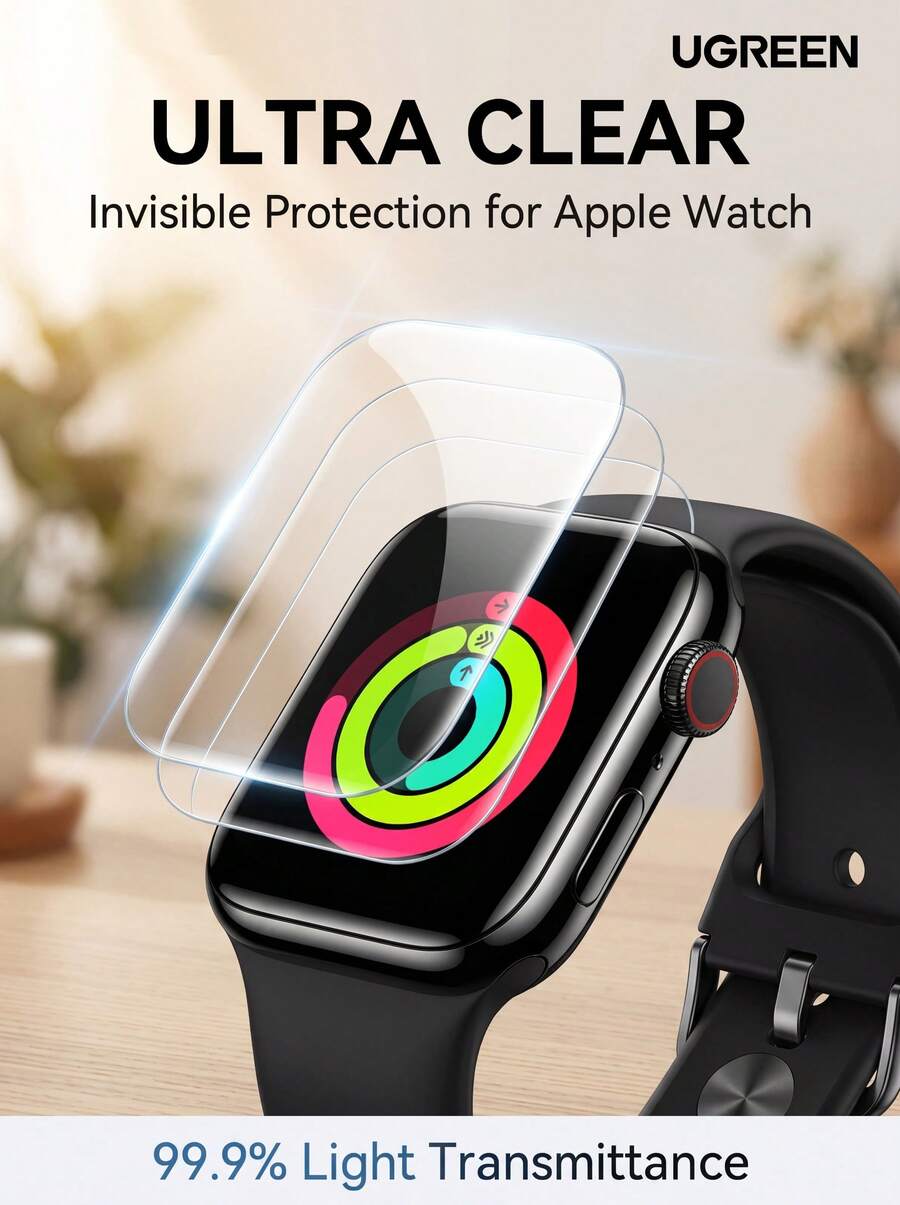 UGREEN Compatible With IWatch, Apple Watch Screen Protector, Full-Screen Anti-Drop Protective Film - Clear - View 1