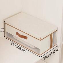 Handbag Storage Organizer Box With Transparent Window And Leather Handle, Fabric Divided Storage Bin, Multi-Compartment Closet Bag Organizer, Suitable For Handbags And Mini Bags - Multicolor - View 12