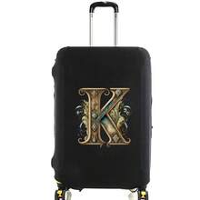 Elastic Luggage Cover, Vintage Glamorous Letter Print Luggage Protective Cover, Stretchable Dustproof Scratch-Resistant Reusable Travel Cover, Suitable For 18-32 Inch Luggage - Black - View 89
