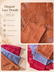 3pcs Plus Size Women's Lace Panties - Multicolor - View 4