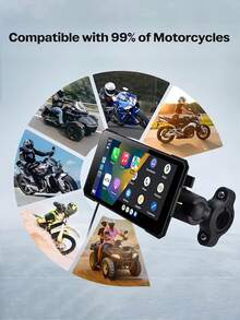 Motorcycle CarPlay Screen, Wireless CarPlay And Android Auto, Equipped With 5-Inch HD Screen And Adjustable Bracket, Supports Wireless Audio/Navigation, Battery Not Included - MP5 - View 7