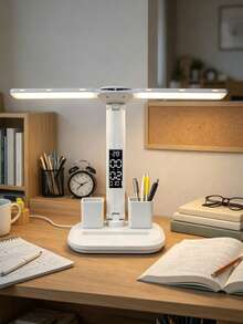 1PC Desktop Study Lamp, Plug-In Desk Lamp, Student Eye-Protection Dorm Folding Lamp, Anti-Myopia Reading Desk Lamp, Student Bedside Lamp, Time Display, 3 Color Temperatures And Adjustable Brightness - Table Lamp - View 12