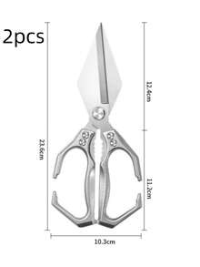 Kitchen Scissors, Multi-Function Heavy Duty Kitchen Scissors, Japanese High Carbon Steel Cooking Scissors, Suitable For Chicken, Meat, Seafood, Bone Cutting (Silver) - Multicolor - View 9