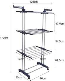 Hygrad Built to Survive Clothes Drying Rack 3 Tier Clothes Dryer Rack Foldable Laundry Clothes Rack UK - Grey - View 6