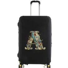 Elastic Luggage Cover, Vintage Glamorous Letter Print Luggage Protective Cover, Stretchable Dustproof Scratch-Resistant Reusable Travel Cover, Suitable For 18-32 Inch Luggage - Black - View 73