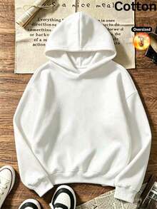 2026 Autumn/Winter Girls' Custom Loose White Hoodie, Cute Cartoon Bee And Heart Line Graphic, Casual And Adorable Style - White - View 5