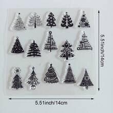 Merry Christmas Transparent Silicone Stamp, Xmas Tree Snowflake Gift Pattern Clear Seal For Handmade Card Album Notebook Decor - SD-2 - View 35