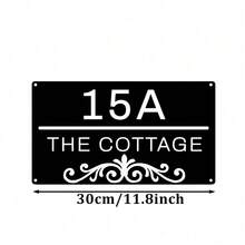 4 Sizes Available! Custom Vintage Scroll Metal House Sign,Address Plaque, Personalized Villa Door Number - Black - View 10