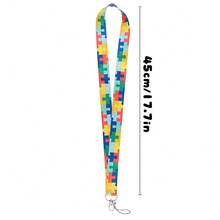 Maze Design Phone Lanyard Hard Card Holder, Employee ID/Work Badge/Student Access Card Sliding Card Sleeve - Square - View 4