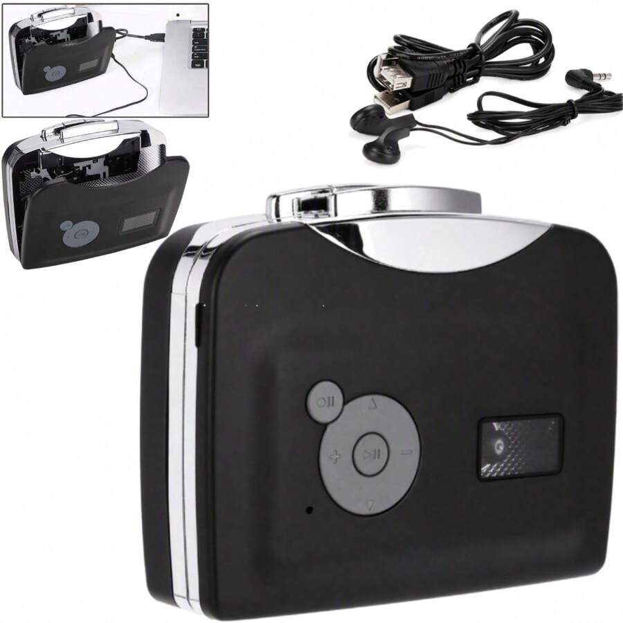 Portable Cassette Player, USB Cassette To MP3 Converter, Convert Audio Cassette To Digital MP3 - View 1