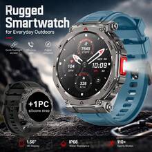 JIAYAOO Men's Outdoor Sports Smart Watch, 1.56‑Inch Large Screen, Built‑In 1000mAh Super Large Capacity Battery, Supports BT Calling, Voice Assistant, Bright LED Flashlight, Compass, Multiple Sports Modes, IP68 Waterproof, Compatible With IOS Phones Android - View 14