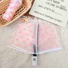 1pc New Transparent Polka Dot Umbrella, Fully Automatic, Fresh Style, Plastic Umbrella With High Aesthetic And Atmospheric Vibe - Multicolor - View 15