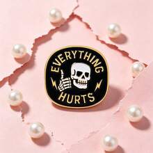 Gothic Skeleton Sarcastic Quote Enamel Pin,Fashion Metal Decorative Pins For Backpack Bag Jacket Clothing, Perfect Gift For Men Women Friends - Multicolor - View 9