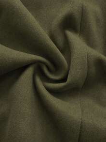 Women's Button-Front Short Jacket, Army Green Stand Collar Vintage Style, French Chic - Army Green - View 8