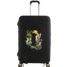 Elastic Luggage Cover, Jungle Tiger Letter Print Luggage Protective Cover, Stretchable Dust-Proof Scratch-Resistant Reusable Travel Cover, Suitable For 18-32 Inch Luggage - Black - View 19