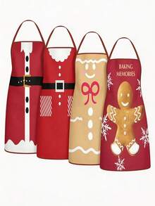 1/2/4pcs Christmas Aprons, Suitable For Kitchen Cooking, Perfect For Holidays And Parties, Also A Great Gift For Friends - Multicolor - View 15