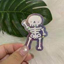 Stiker Tengkorak Berkilau, Stiker Halloween Menyeramkan yang Lucu untuk Laptop, Botol Minum, Casing Ponsel, Buku Catatan, dan Kaca Mobil, Hadiah Seru untuk Remaja dan Dewasa - Film Bintang - View 1