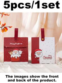 5PCS Christmas Festive Gift Boxes Perfect For Cookies, Sweets, Chocolates, Small Presents, Winter Holiday Gifts, For Packaging,Decorating, Festive Gift Wrapping, Gift Boxes For Small Gifts, Tree Decorations, Party Favors - Multiple Styles - View 10