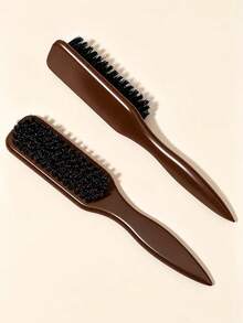 Unisex Boar Bristle Hair Brush And Beard Brush - Fragrance-Free Professional Hairstyling Brush, Suitable For Thick/Thin Hair, Can Clean Ombre Hairstyles And Electric Trimmers, Create Smooth Hairstyles, Essential For Back To School And Travel, Also Suitable For Women's Hair Accessories, Combs, Brushes And Trimming Brushes. - Multicolor - View 6