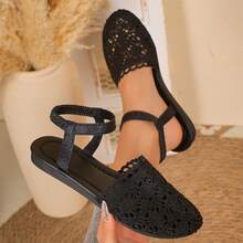 Double Beach Party Vacation Fashion Hollow Fabric Beach Party Vacation Summer - Black - View 6