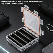 4-Slot 18650 Battery Storage Box, Transparent PP Waterproof Battery Case, Dustproof & Moisture-Proof Protective Carrying Box, Suitable For 18650 Rechargeable Batteries, Portable Battery Storage Container - White - View 2