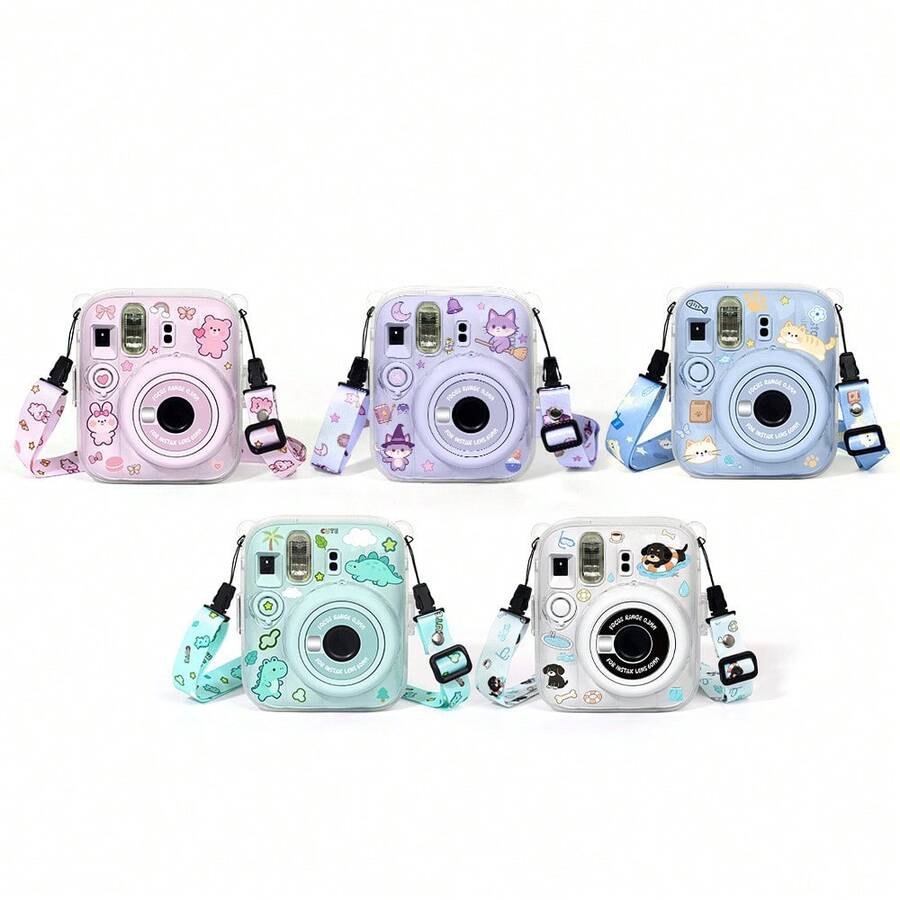 p+7 Túi đựng máy ảnh phù hợp cho Mini 13 vỏ pha lê, bao đựng ảnh bảo vệ, vỏ bảo vệ lưu trữ Mini 13, bộ 3 trong 1 kèm dây đeo, dây thừng và nhãn dán, bộ 3 món chống rơi chống bụi